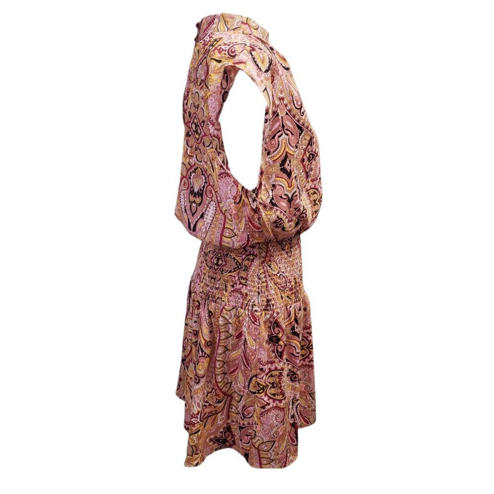 Express Womens Cap Sleeve Multicolor Paisley Print Dress Medium - Picture 5 of 9